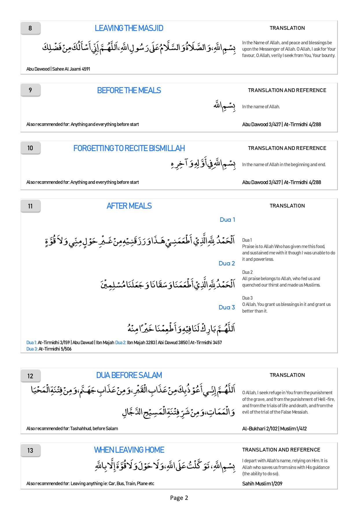 Daily Essential Duas - Page 2