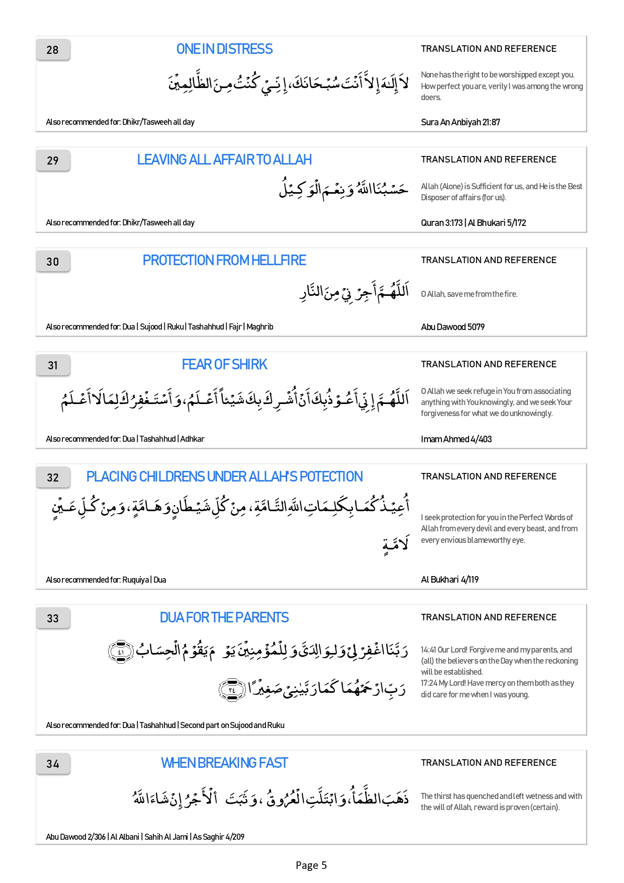 Daily Essential Duas - Page 5