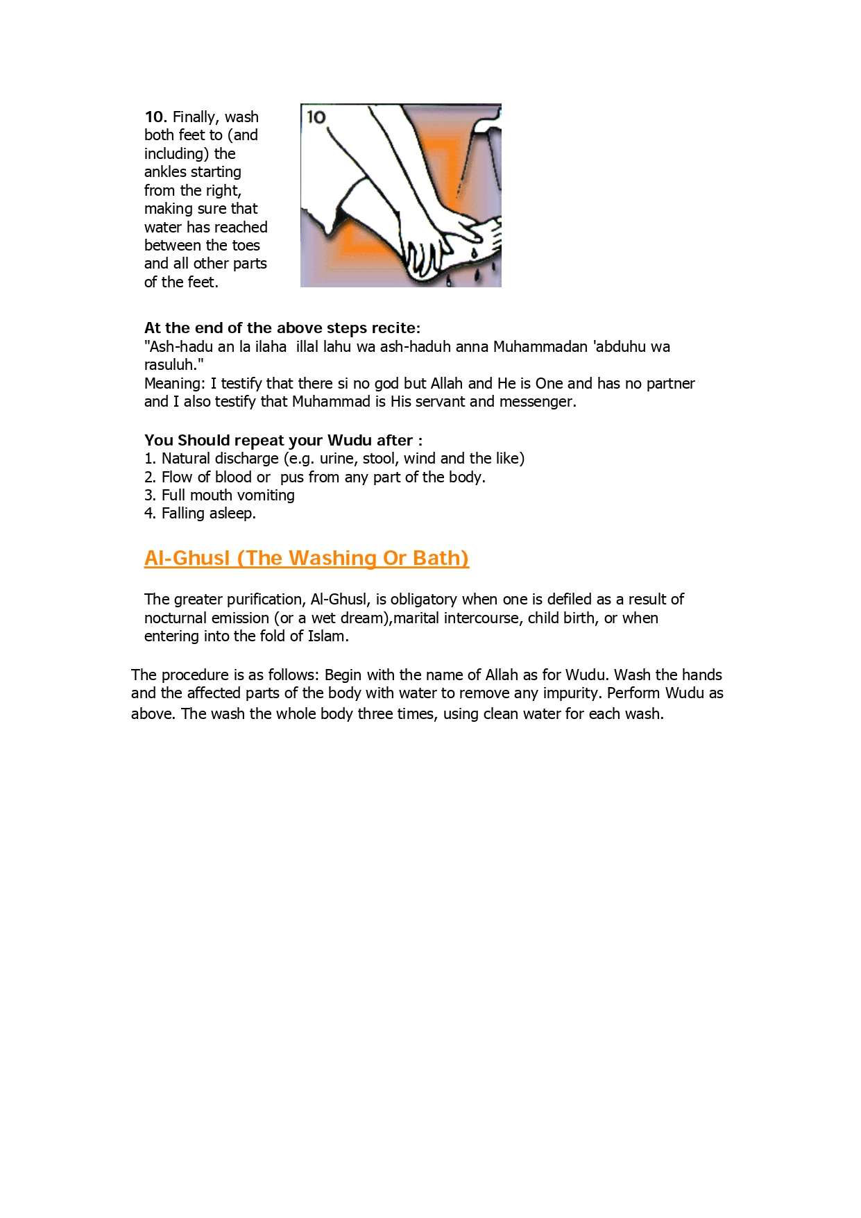 How to make Wudhu - Page 3 (steps & pics)